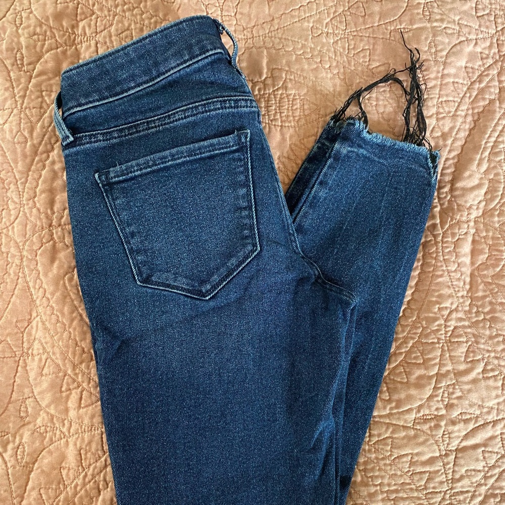 Old Navy woman’s straight leg jeans with button crotch